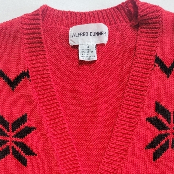 American Vintage | Preppy Scottish Dog red plaid knit sweater vest | WMS M - Picture 5 of 8